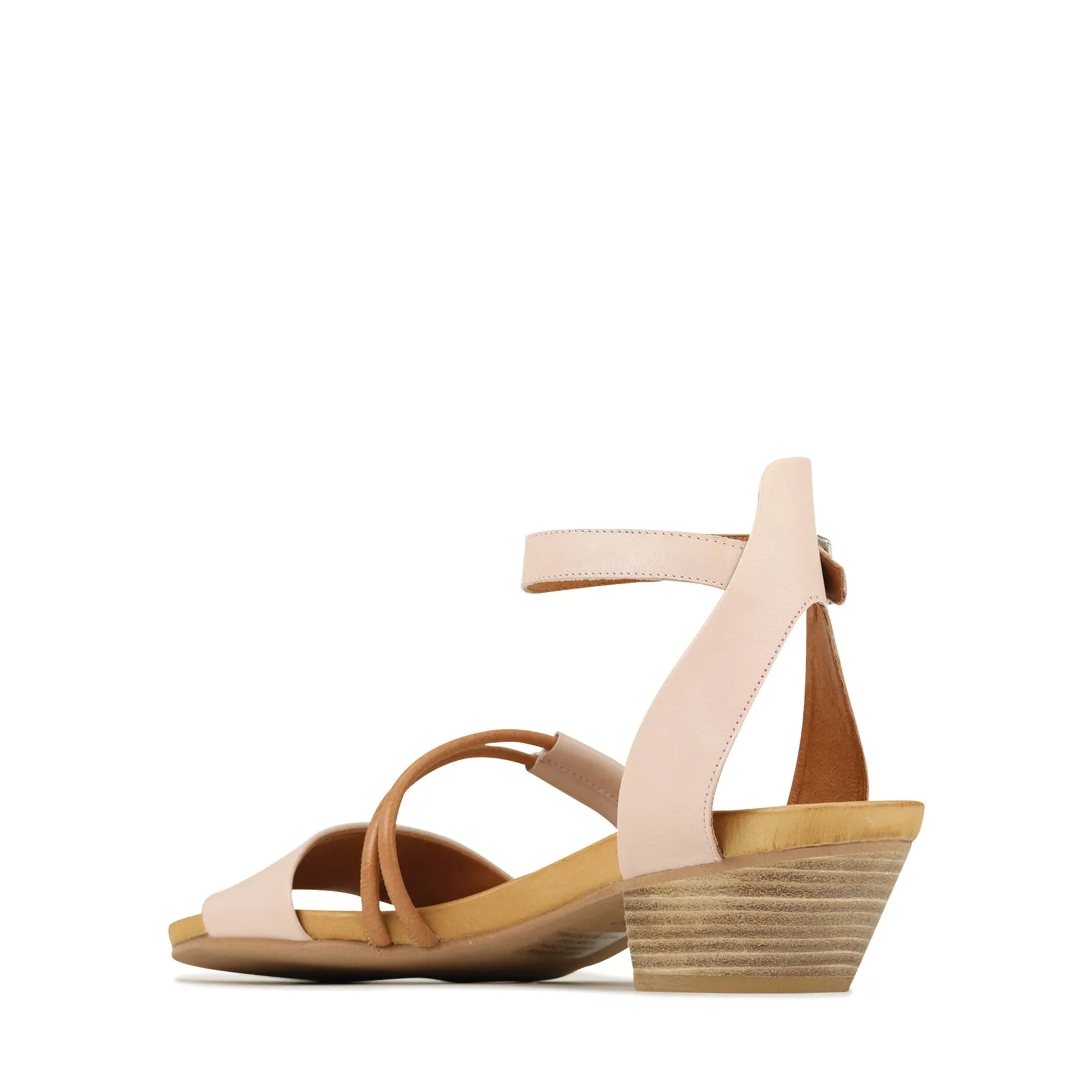 CURO ANKLE STRAP HEEL SANDALS LEATHER