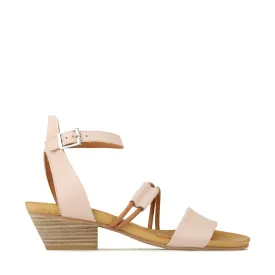 CURO ANKLE STRAP HEEL SANDALS LEATHER