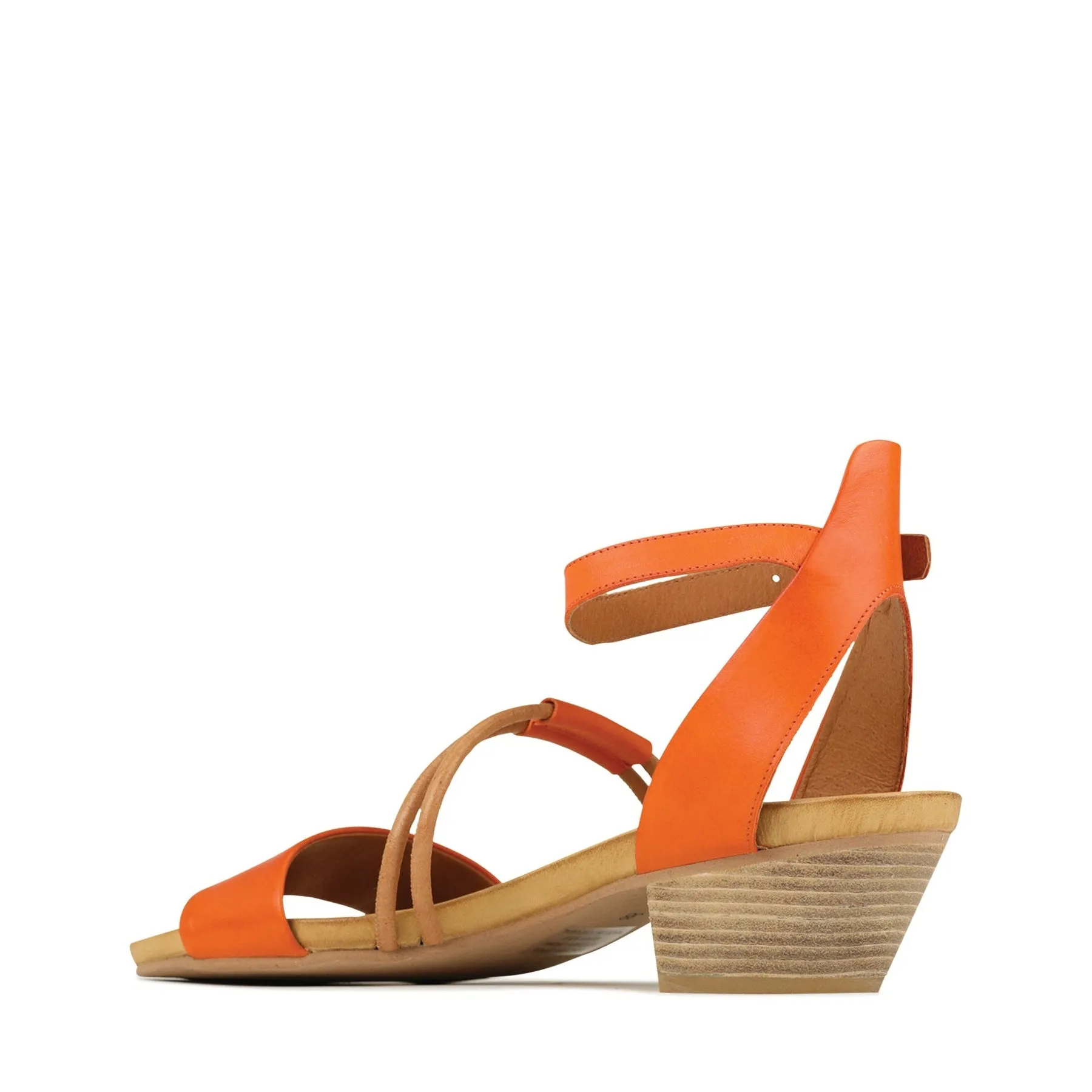 CURO ANKLE STRAP HEEL SANDALS LEATHER