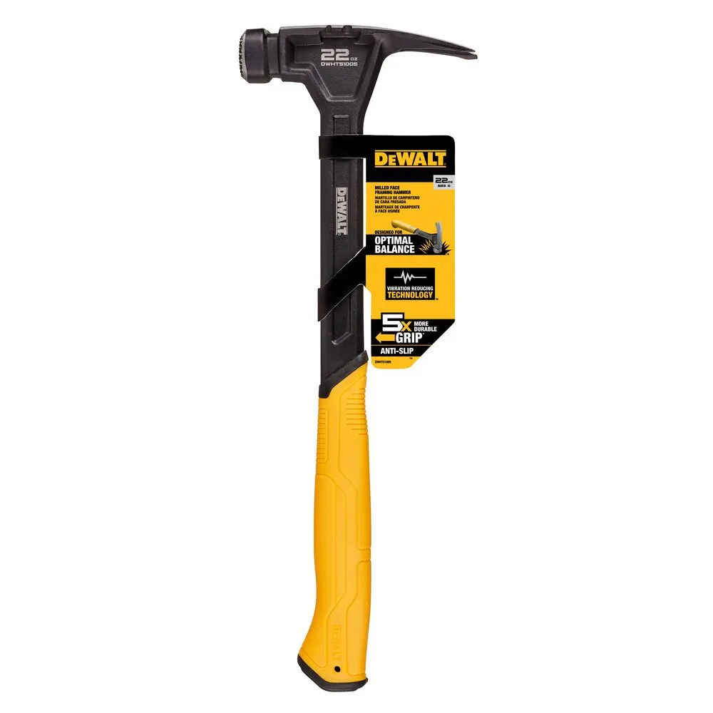 DeWALT DWHT51005 22 OZ Milled Framing Hammer w/ Durable Grip