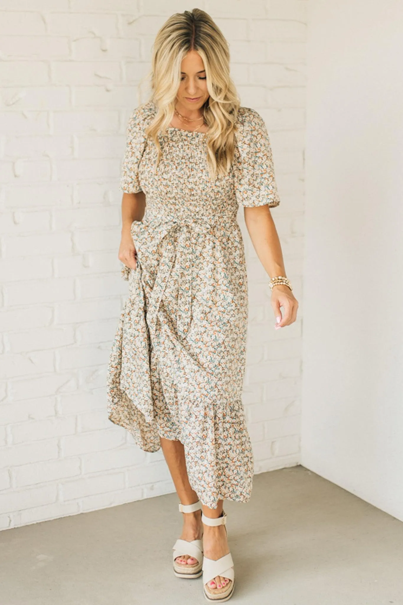 Ditsy Floral Midi Dress