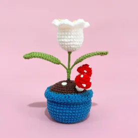 Doll Flowers Night Light Crochet Artificial Lamp Home Decor Gifts