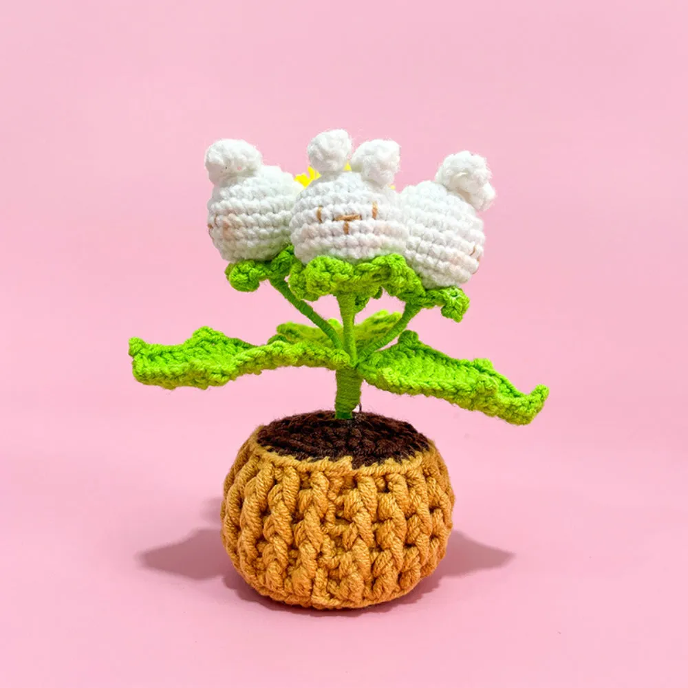 Doll Flowers Night Light Crochet Artificial Lamp Home Decor Gifts