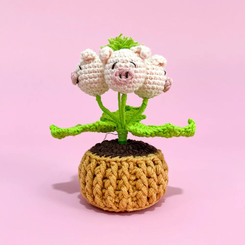 Doll Flowers Night Light Crochet Artificial Lamp Home Decor Gifts