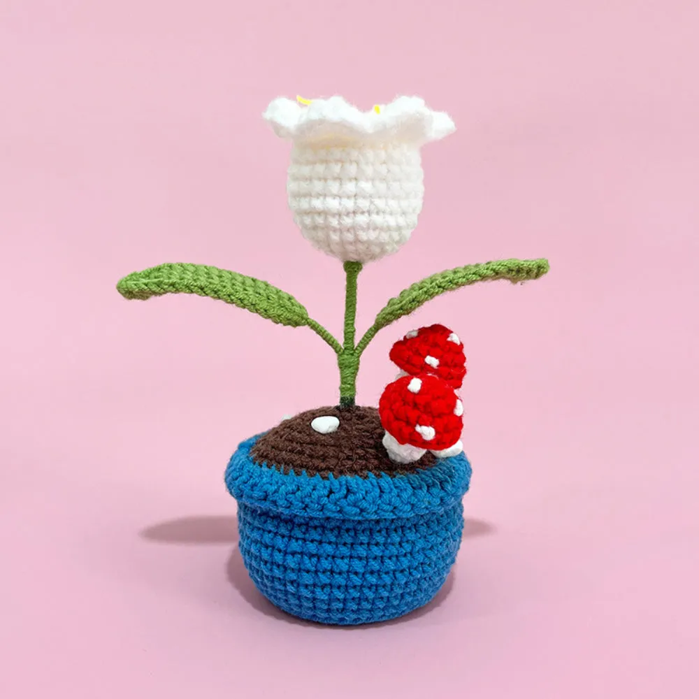 Doll Flowers Night Light Crochet Artificial Lamp Home Decor Gifts