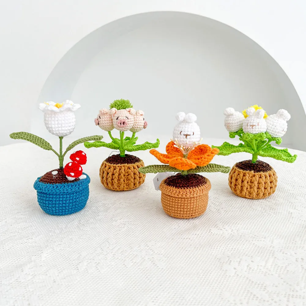 Doll Flowers Night Light Crochet Artificial Lamp Home Decor Gifts