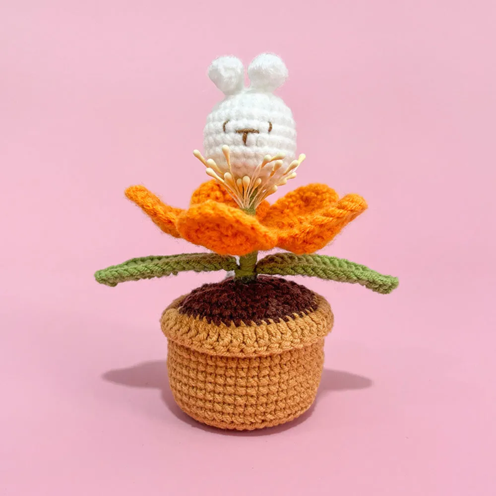 Doll Flowers Night Light Crochet Artificial Lamp Home Decor Gifts