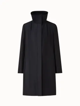 Double-Layered Wool Coat with Detachable Silk Layer