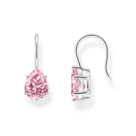 Earrings with pink drop-shaped zirconia