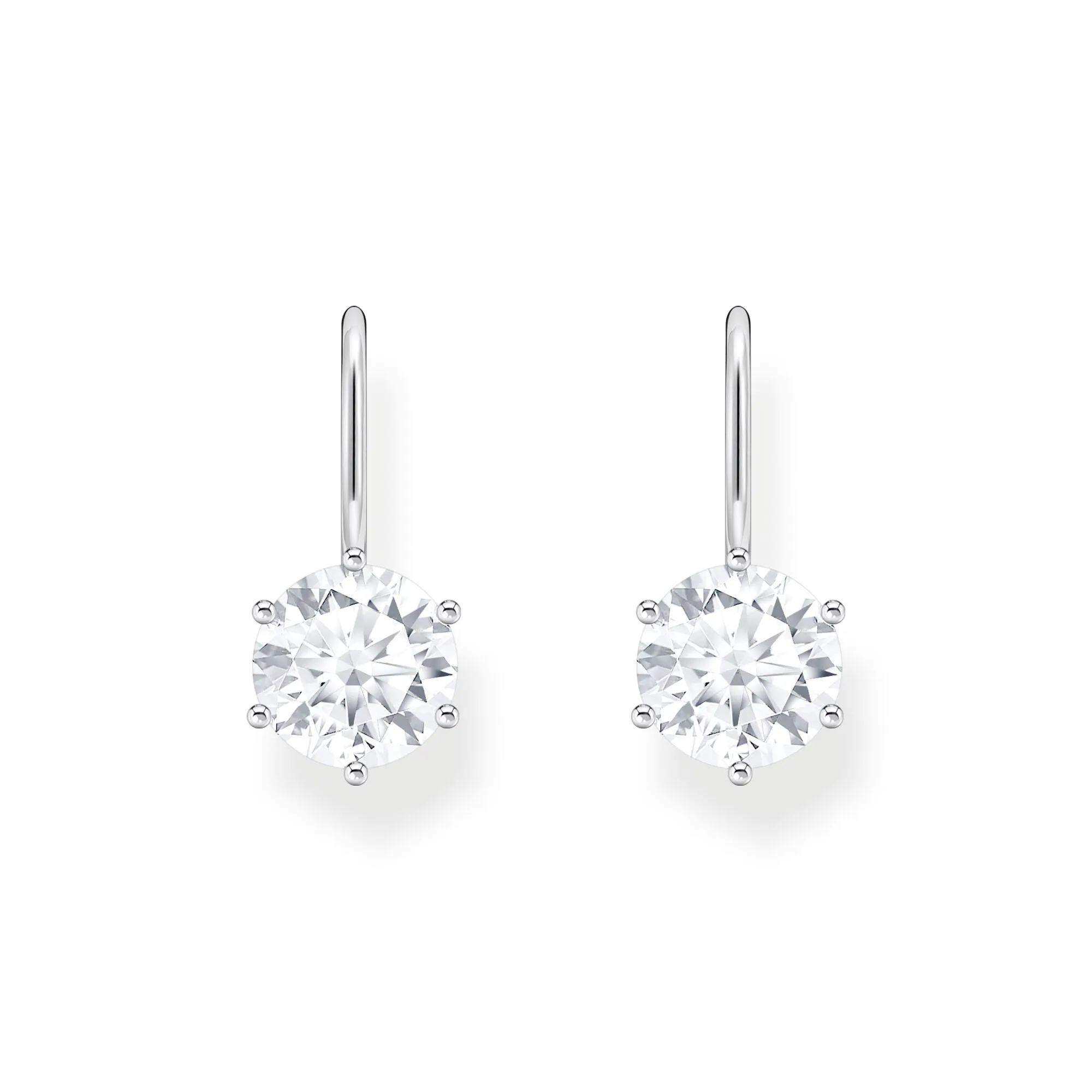 Earrings with white zirconia - silver