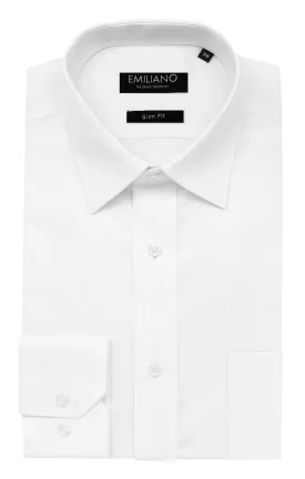 Emiliano Cotton Twill White Shirt