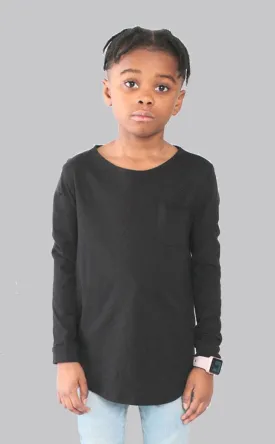 Entree Kids Fashion Curved Hem Pocket Long Sleeve - Only Size 2 Left