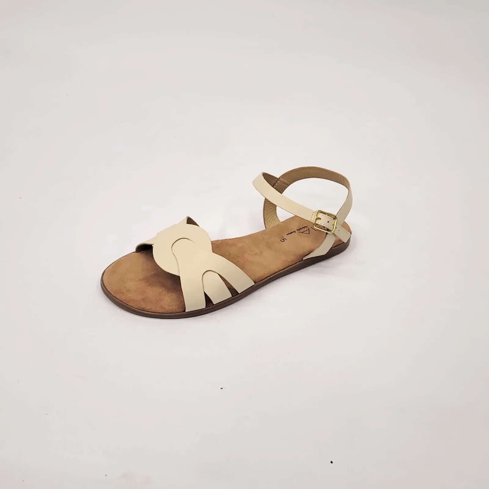 Gia leather nude ankle strap sandal