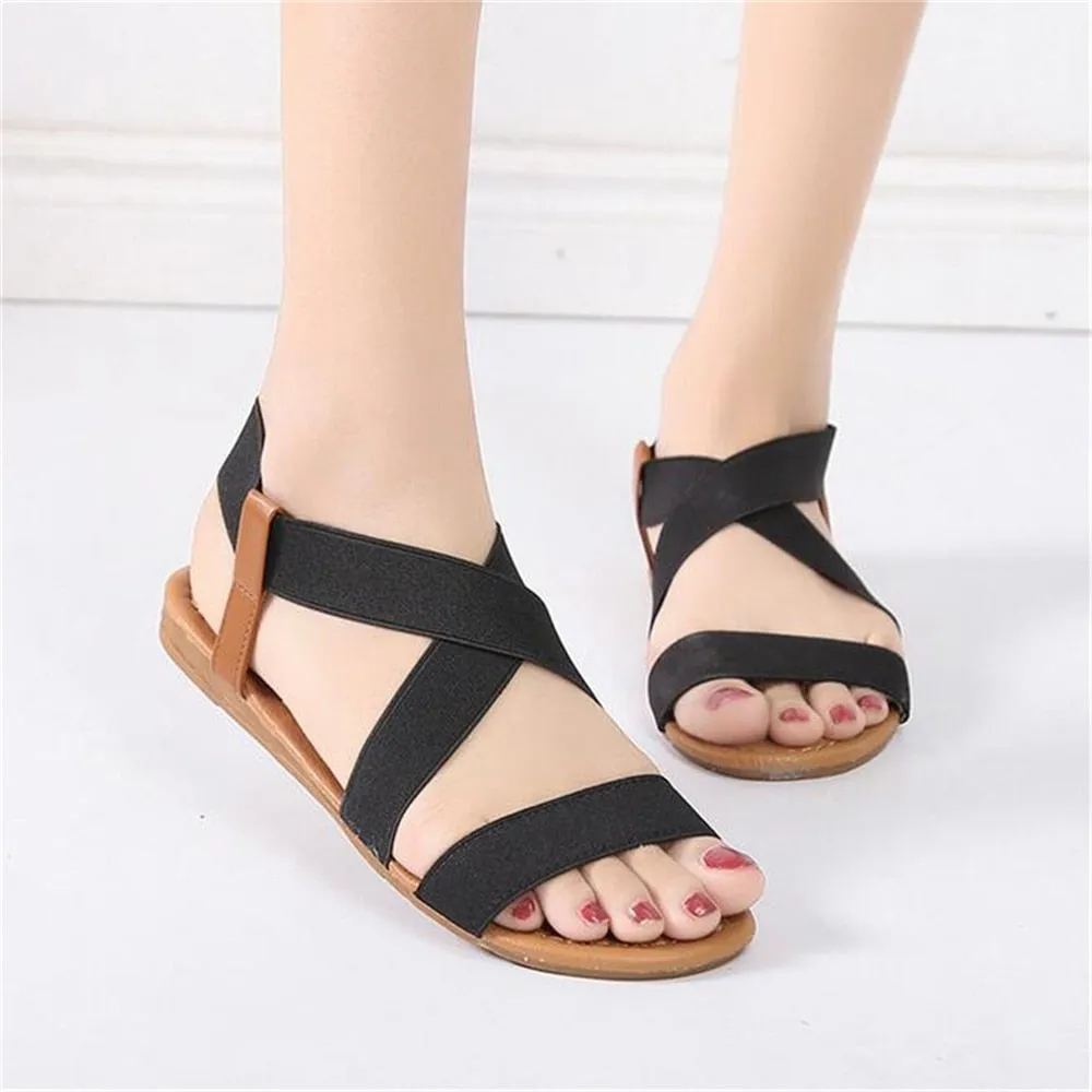 GRW Women Sandals Summer Beach Elastic Strap Anti-slip Soles