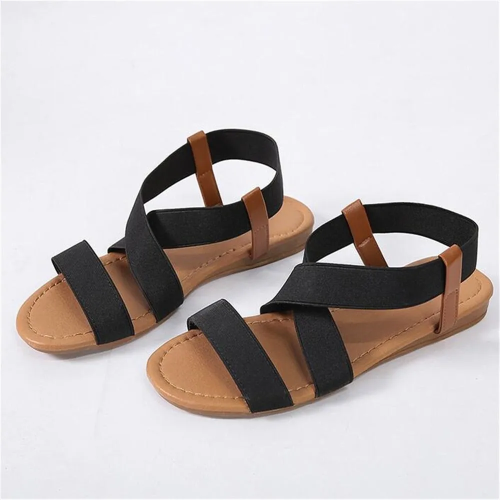 GRW Women Sandals Summer Beach Elastic Strap Anti-slip Soles