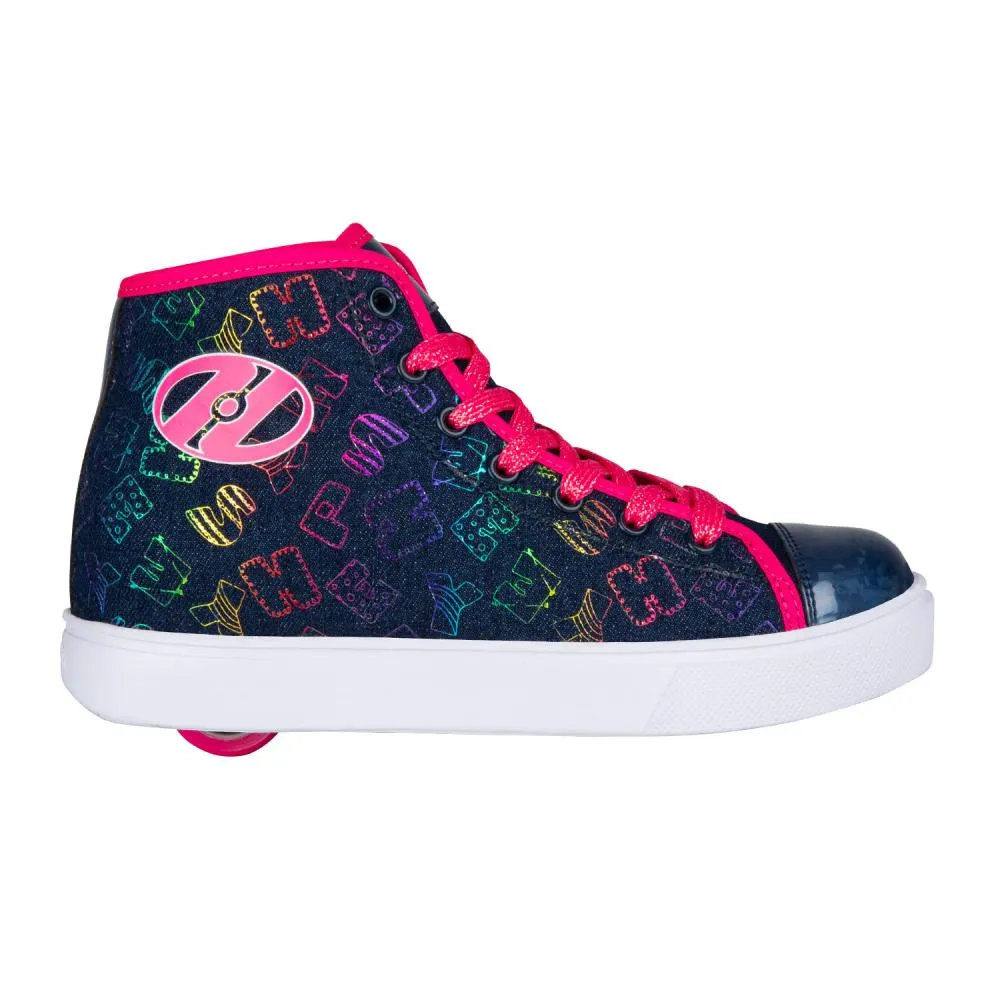 Heelys Veloz Blue Denim/Hot Pink/Rainbow