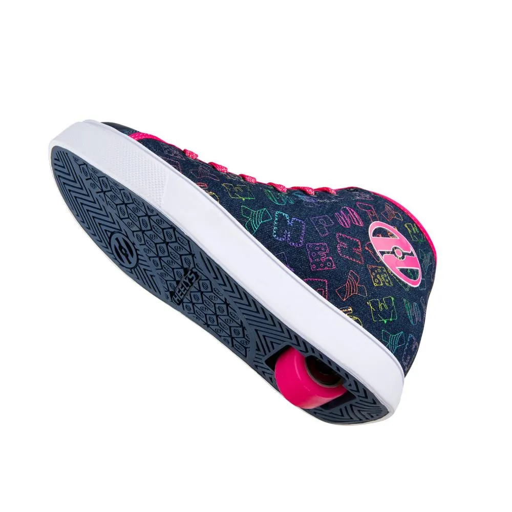 Heelys Veloz Blue Denim/Hot Pink/Rainbow