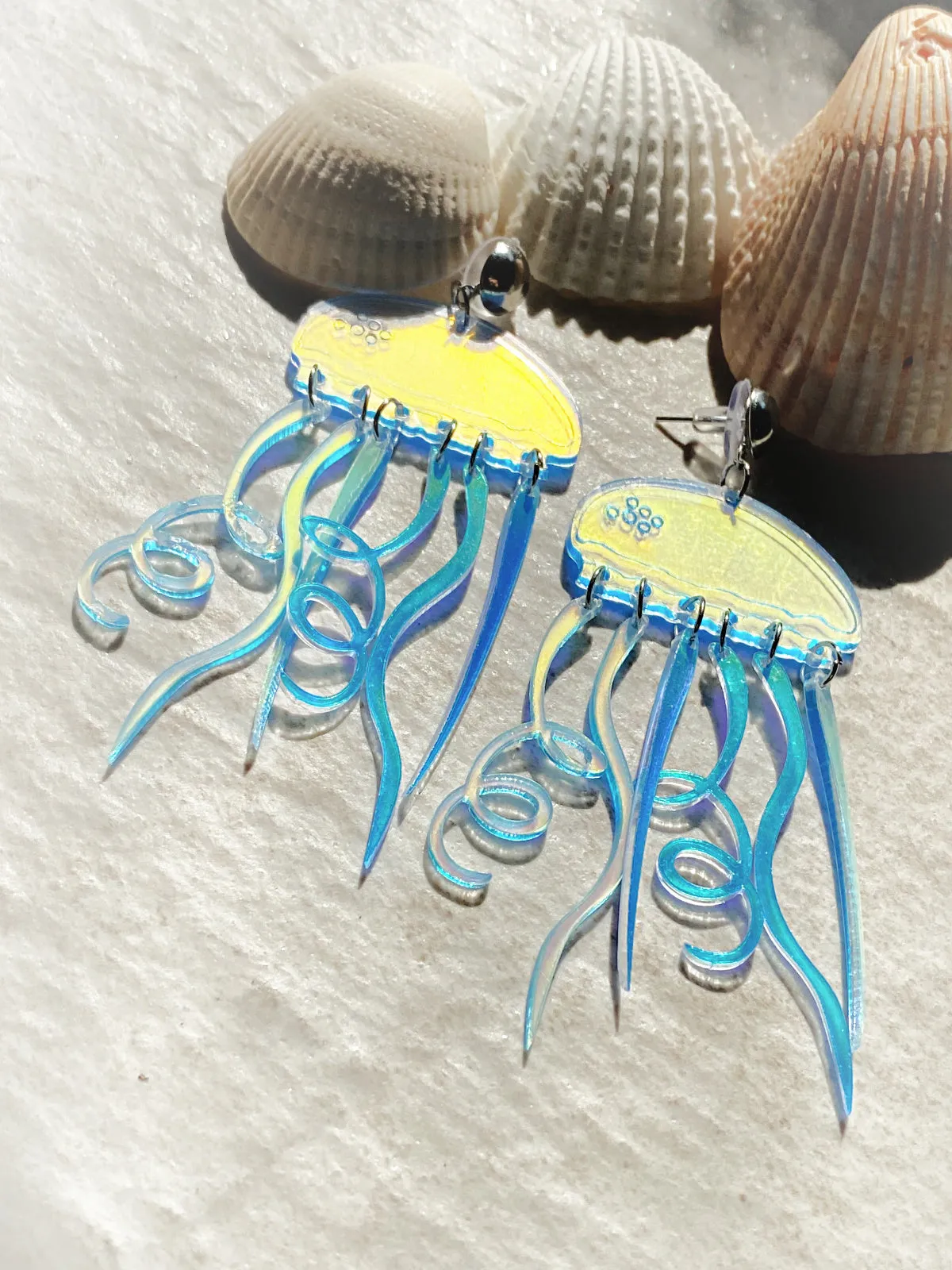 Iridescent Jellyfish Statement Earrings