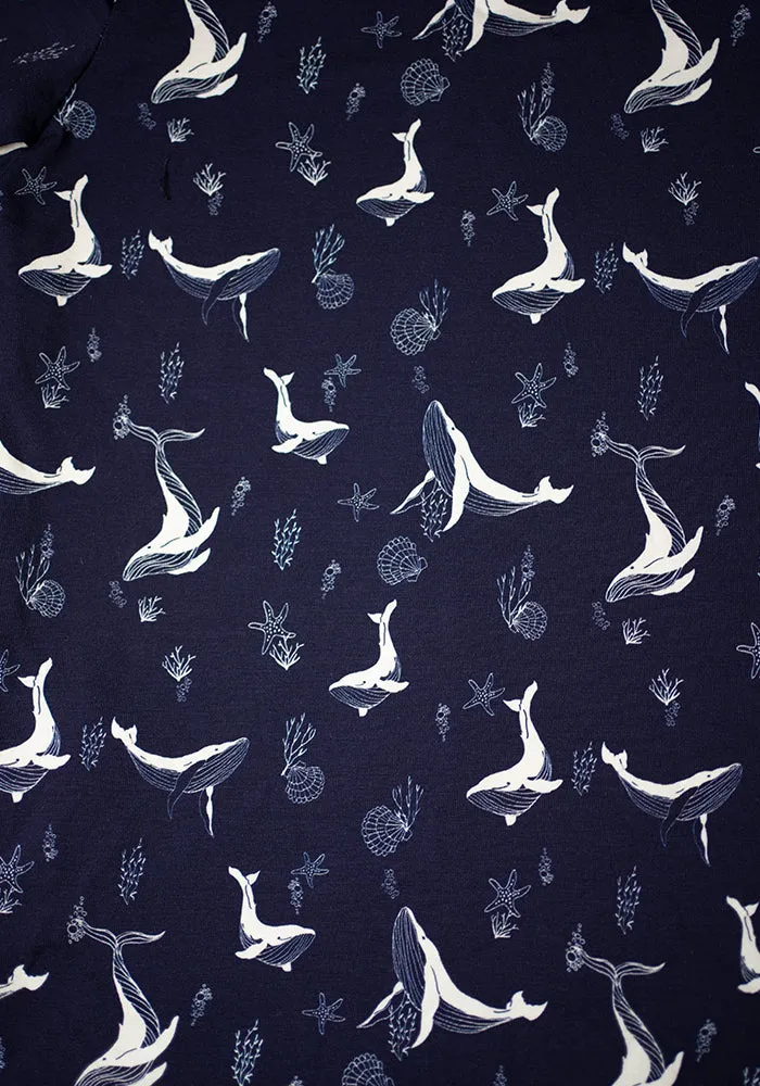 Keiko Whales Print Cotton Dress