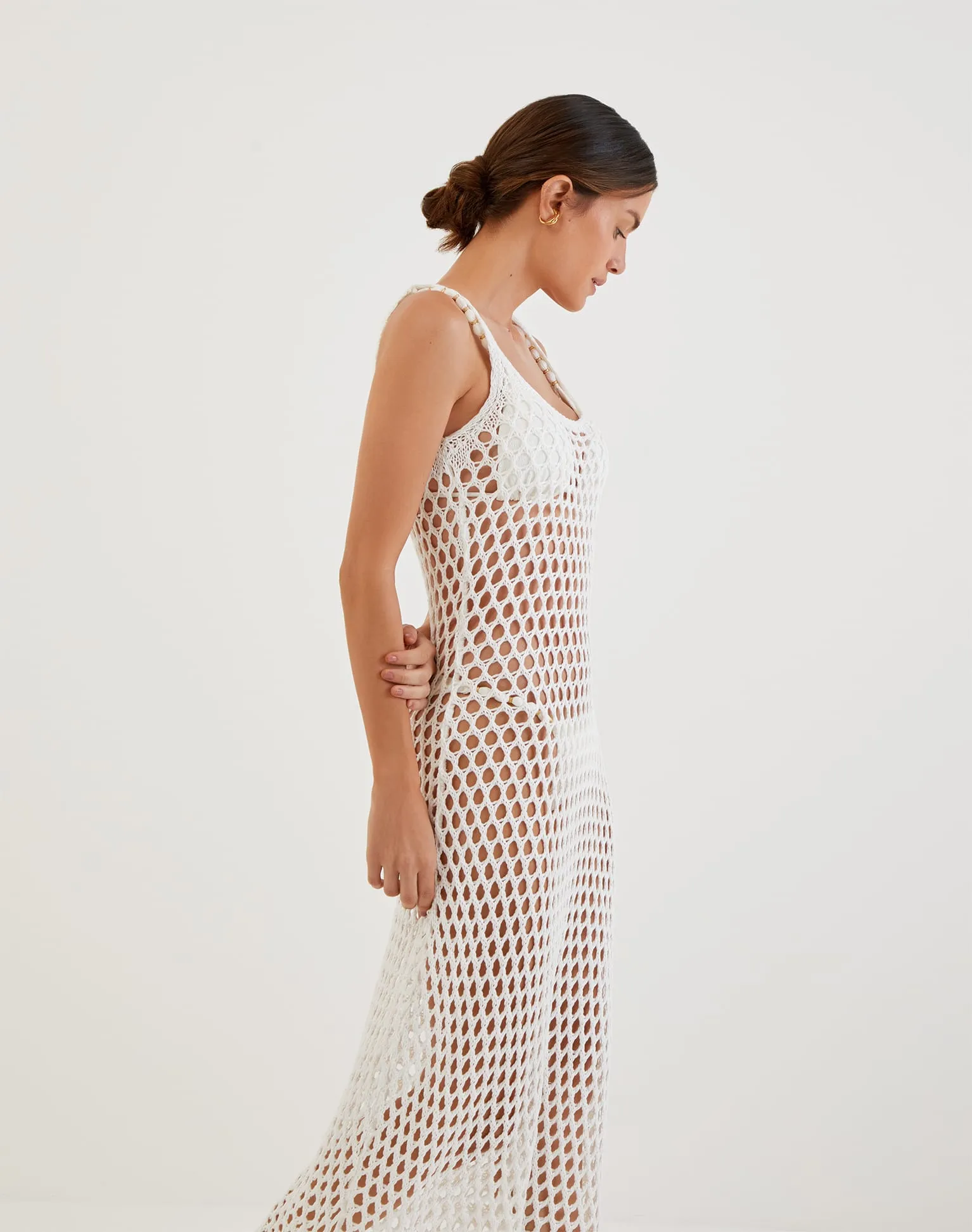 Knit Nicole Long Cover Up - Off White