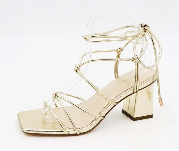 Knotted Strappy Ankle Wrap Sandals