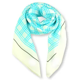 LARGE SILK SATIN SCARF - STREET CHIC - Turquoise - 47x47"