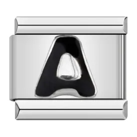 Letter A in Black, on Silver