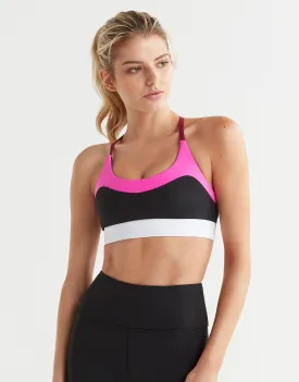 LIMITLESS Sports Bra - Black/Pink/White