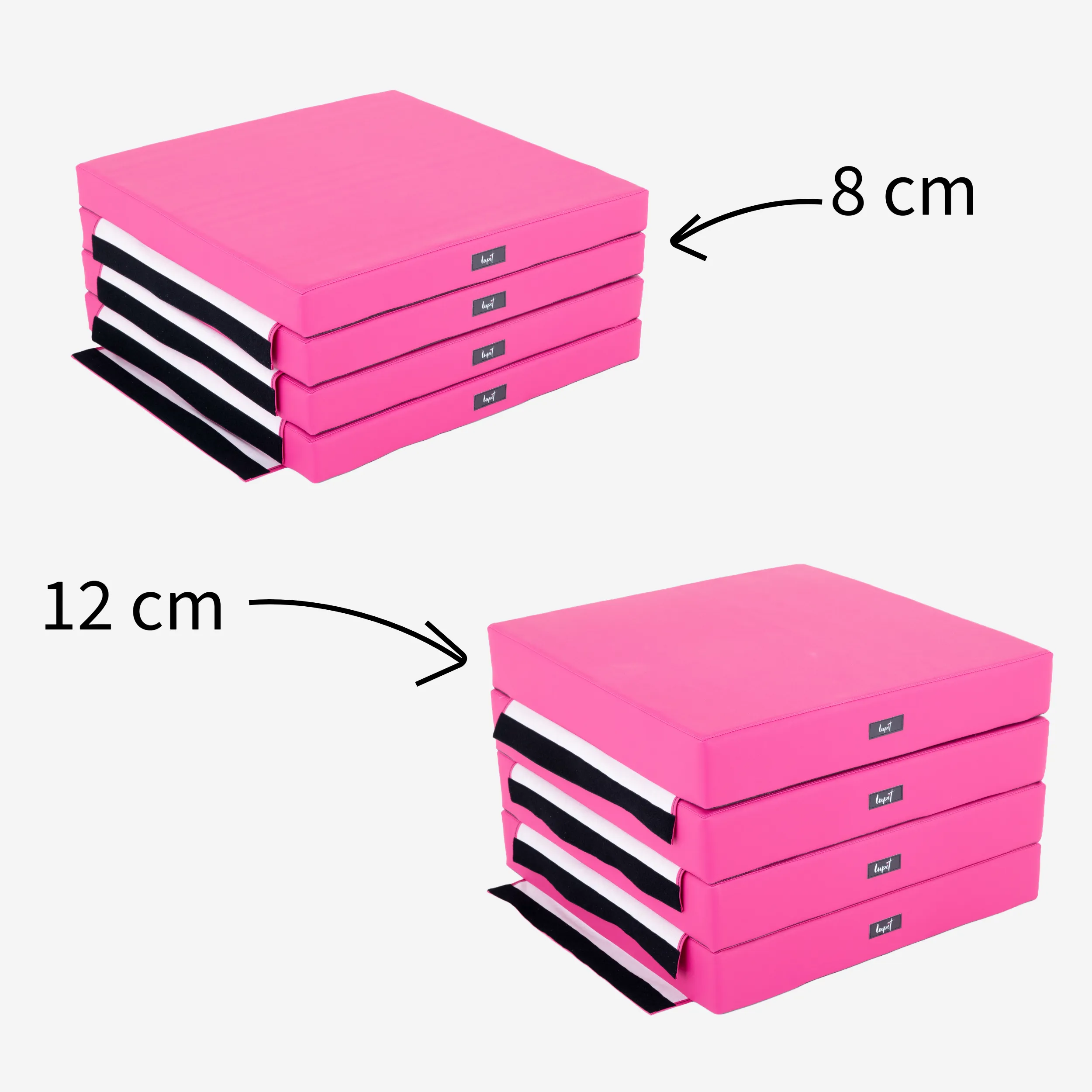 Lupit Crash Mat Square Multi-Use Premium Pink | 150 cm - 8 cm