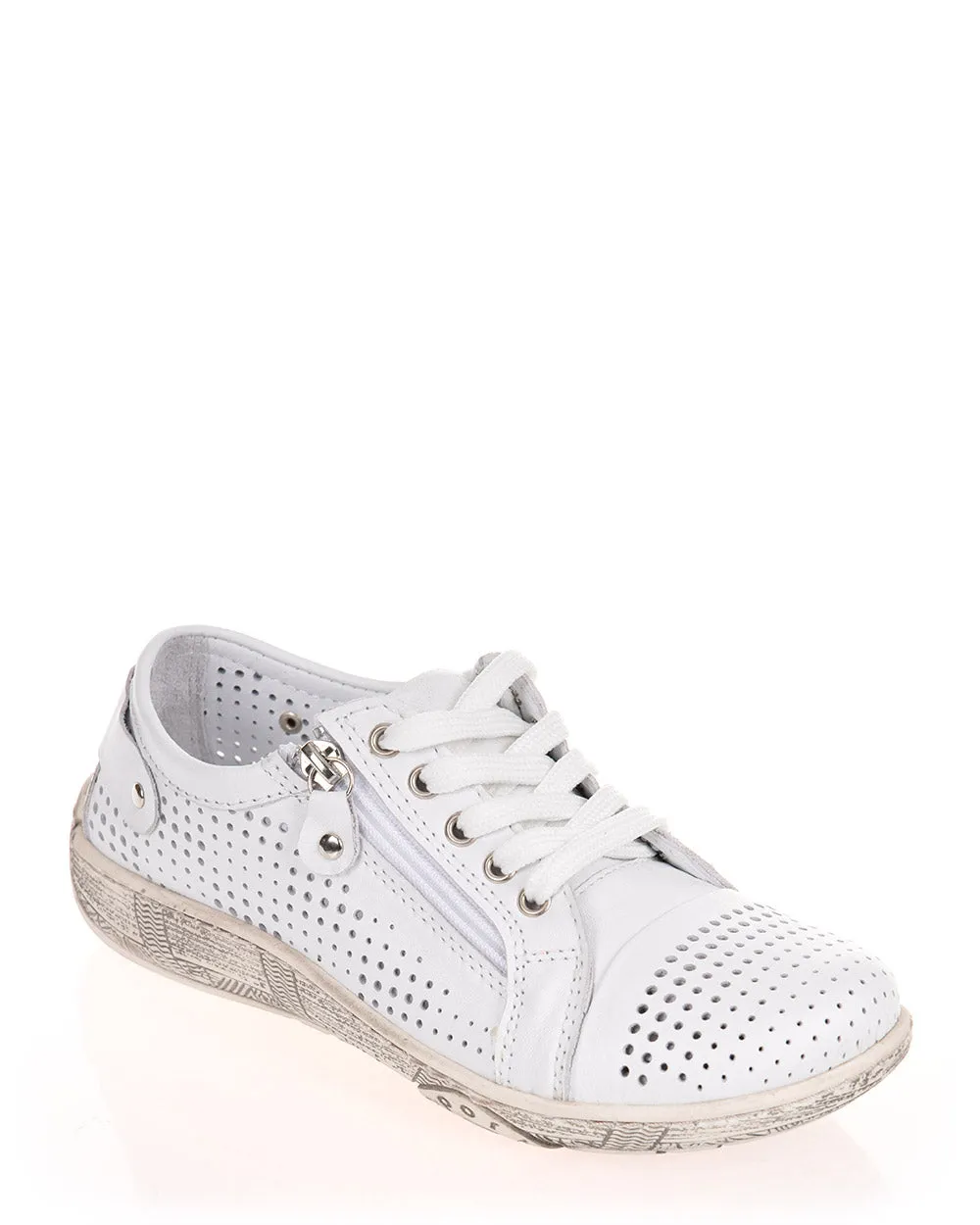 Mago Desa White Leather Sneaker