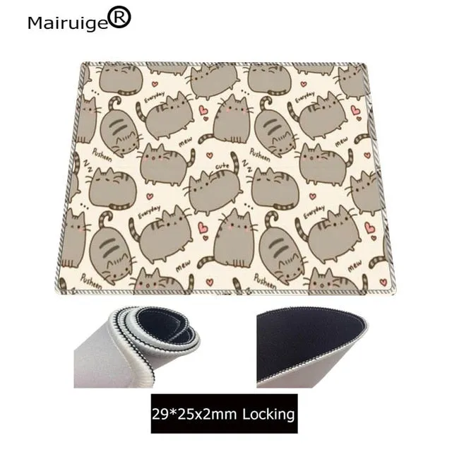 Mairuige 90X40CM Cute Cat Large Gaming Mouse Pad Gamer Lock Edge Keyboard Mouse Mat Gaming Desk Mousepad for CS GO LOL Dota Game