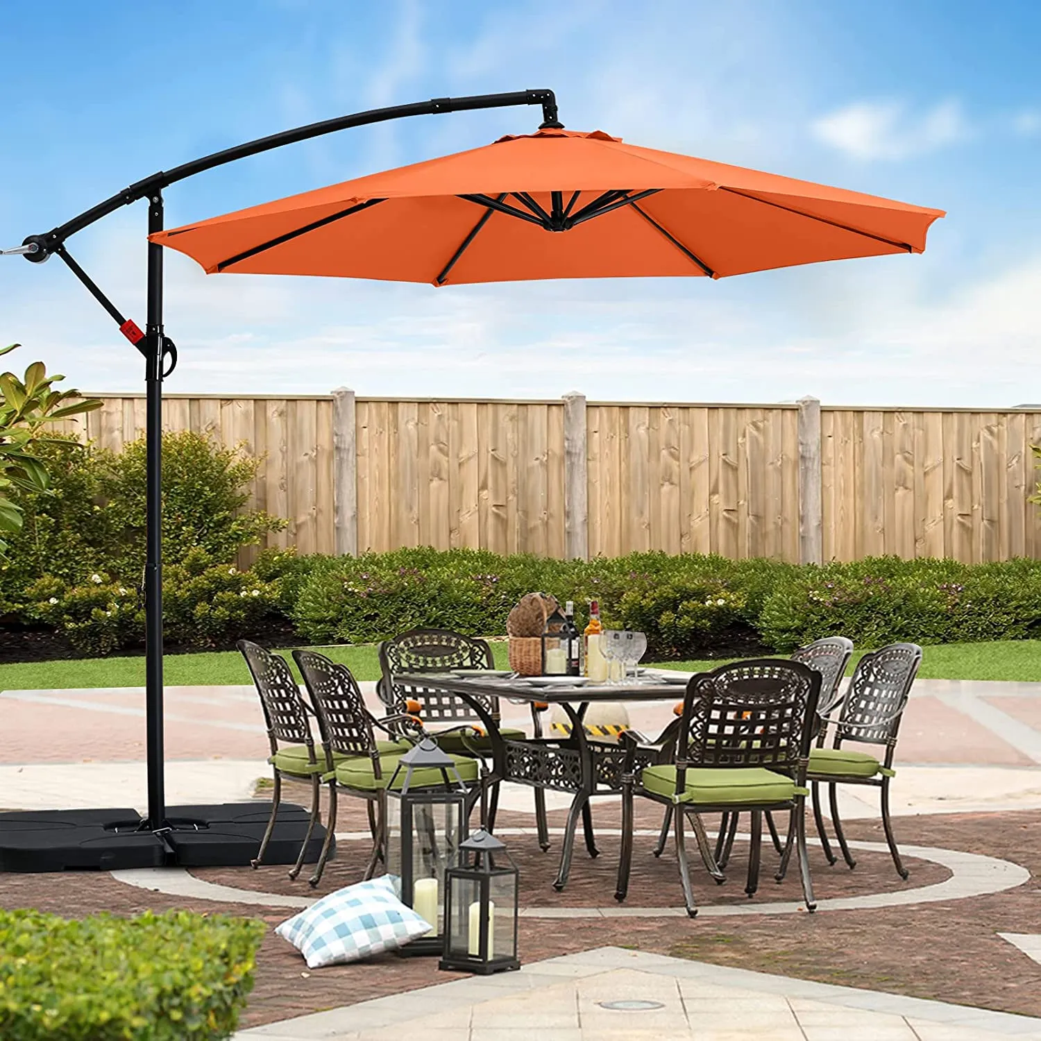 MASTERCANOPY Cantilever Patio Umbrella,with Crank and Cross Base