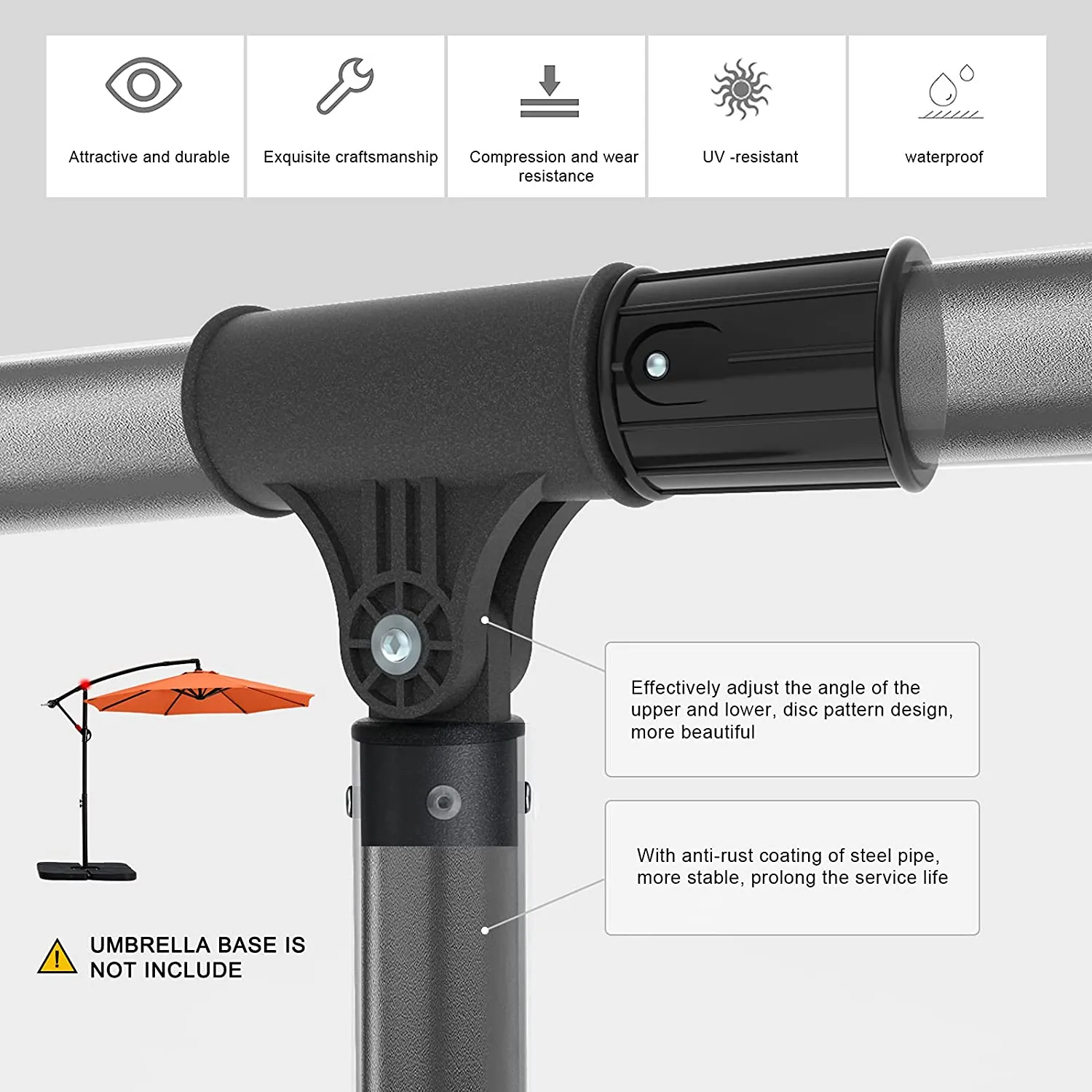 MASTERCANOPY Cantilever Patio Umbrella,with Crank and Cross Base