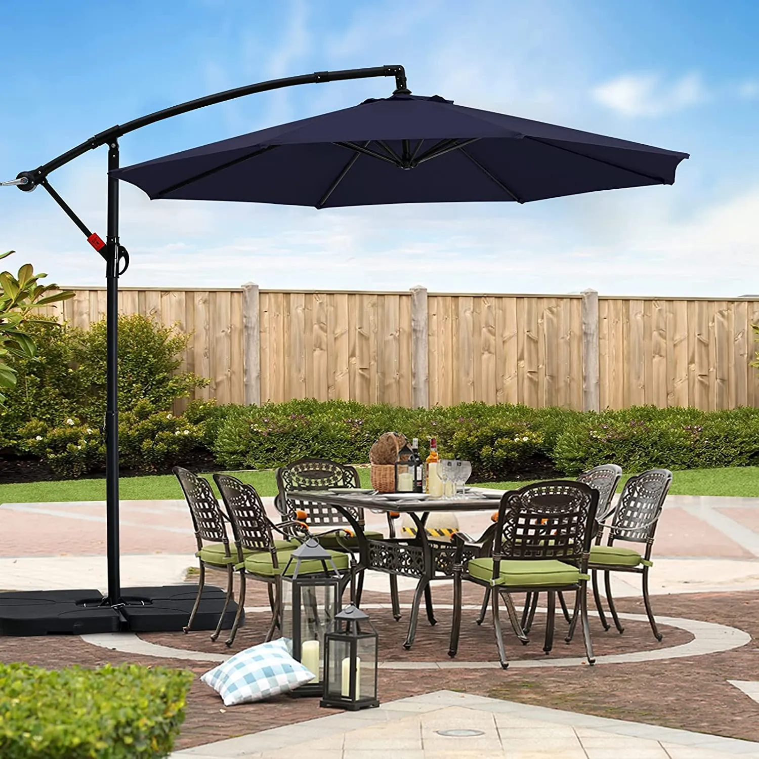 MASTERCANOPY Cantilever Patio Umbrella,with Crank and Cross Base