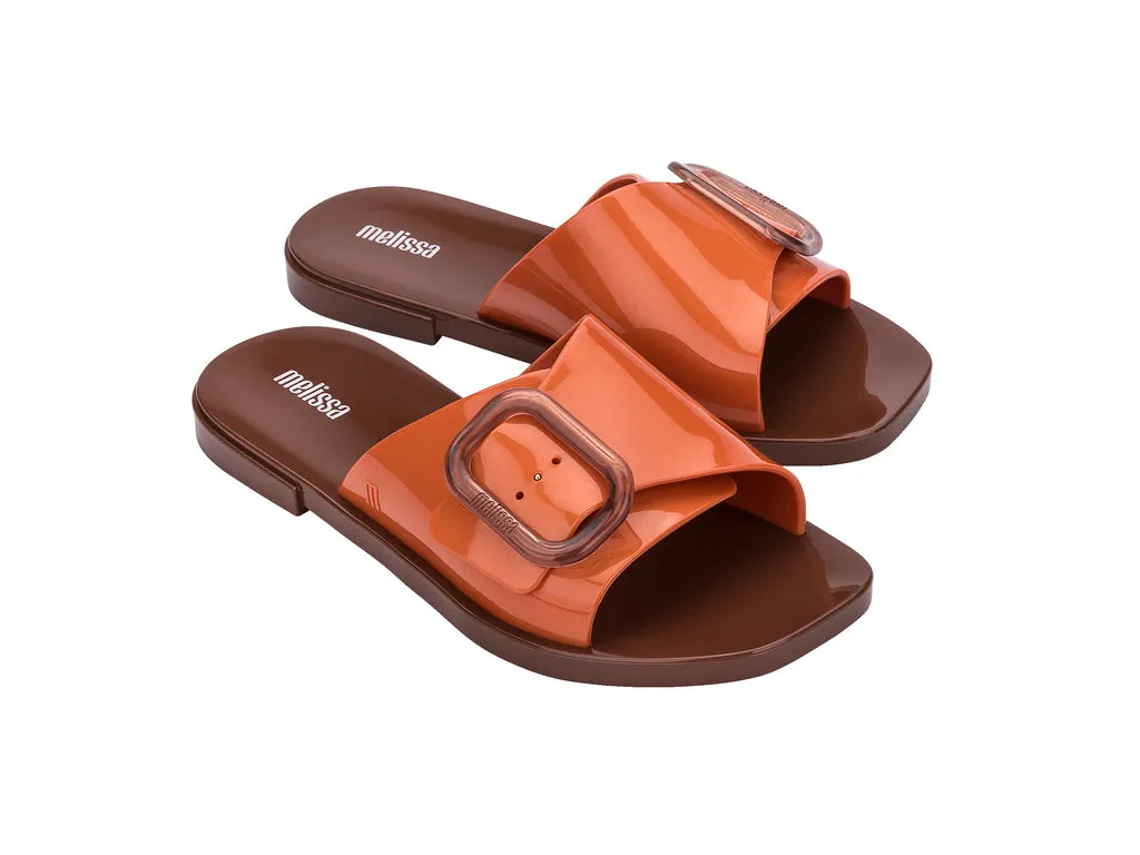 Melissa Lisie Ad Flat Brown Slide For Women