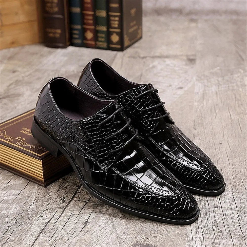 Men Lace Up 3CM Heel Formal Shoes