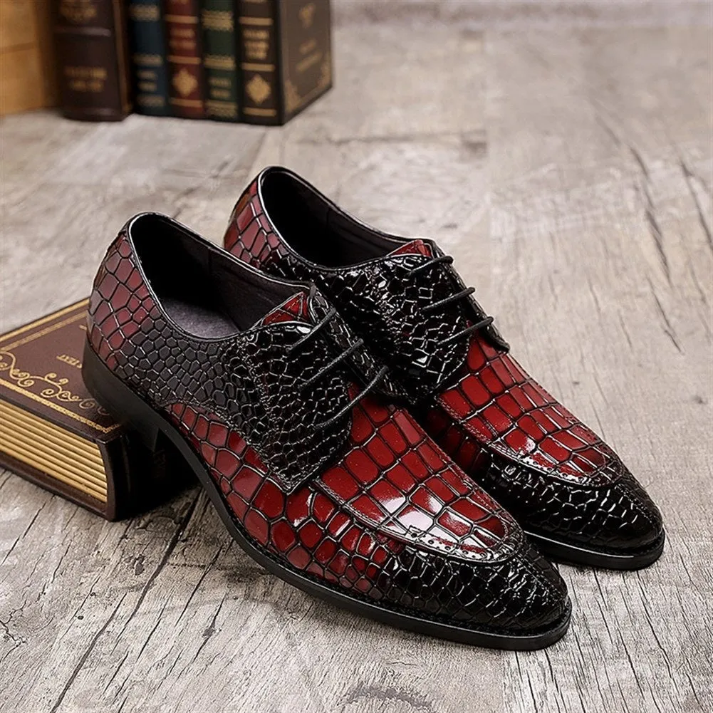 Men Lace Up 3CM Heel Formal Shoes