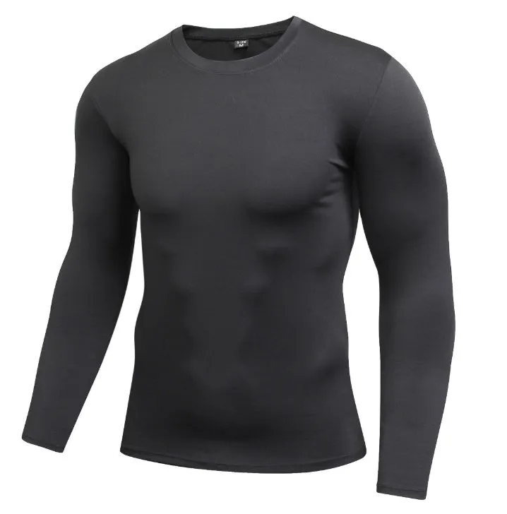 Men's Long Sleeve Compression-Rash Guard Workout Shirts