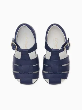 Navy Leather Toddler Toledo Sandals