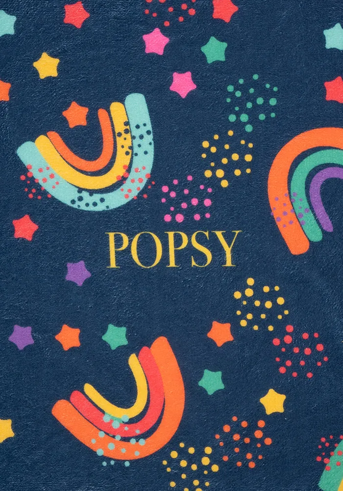 Navy Rainbow Print Towel