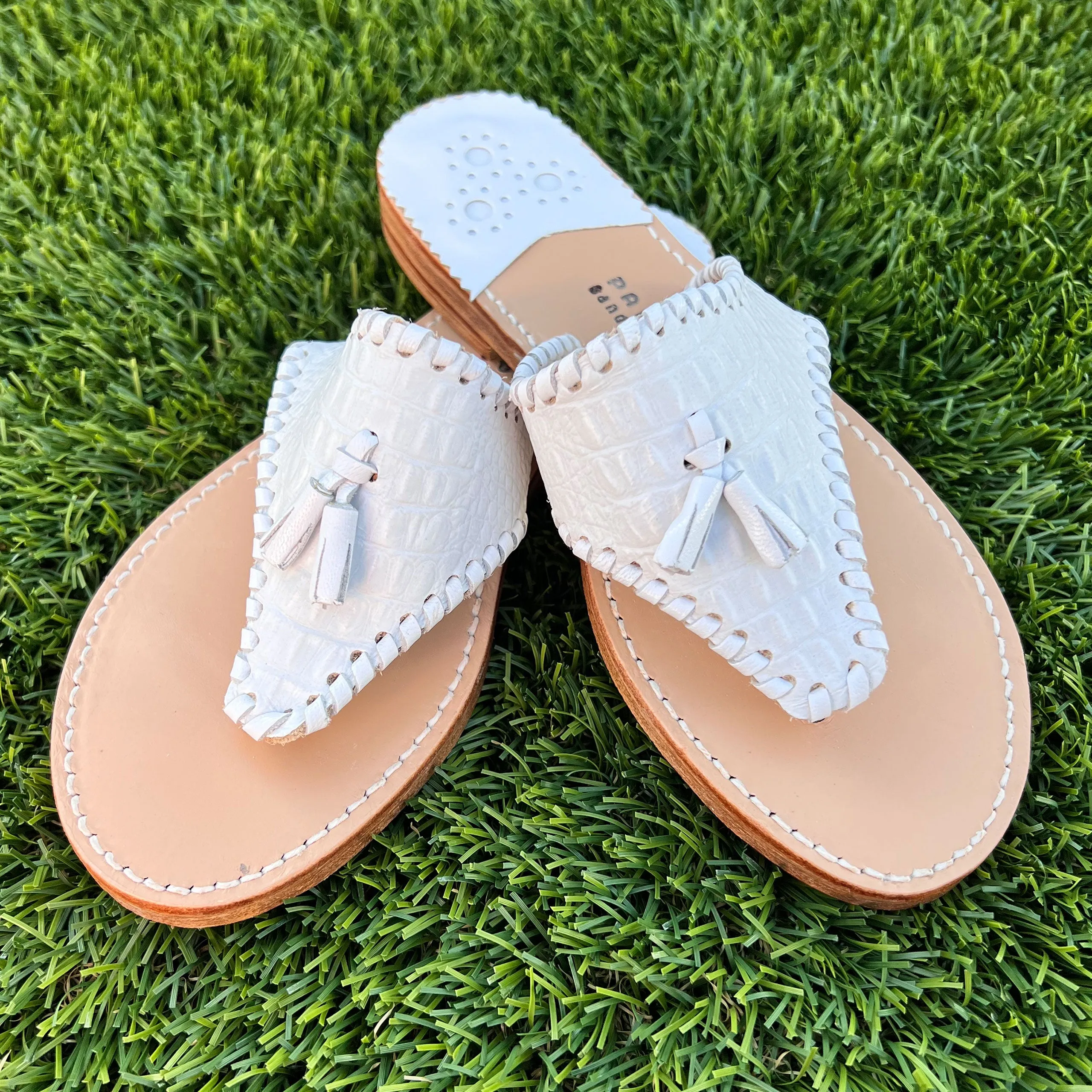 PB Tassel White Croc