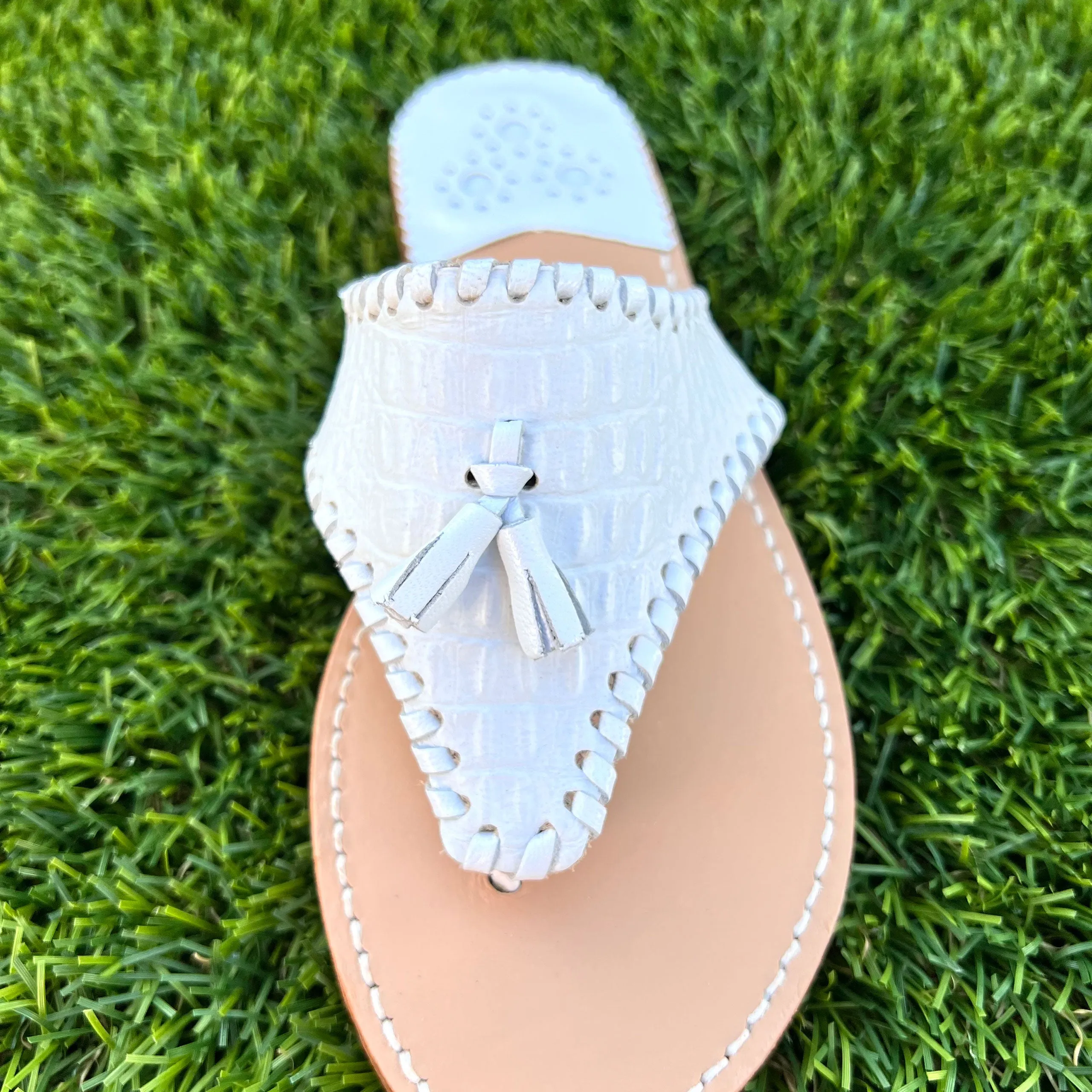 PB Tassel White Croc