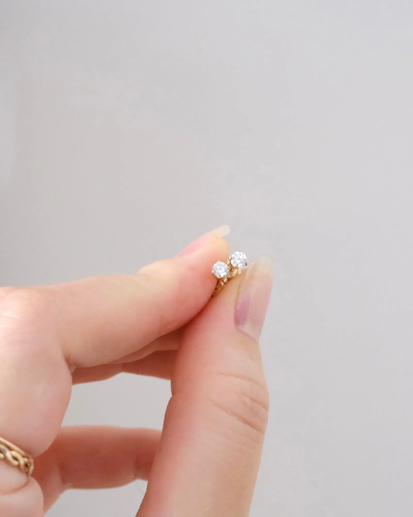 Petite White CZ Earrings