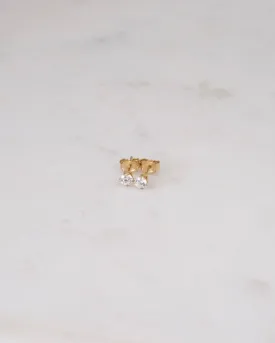 Petite White CZ Earrings