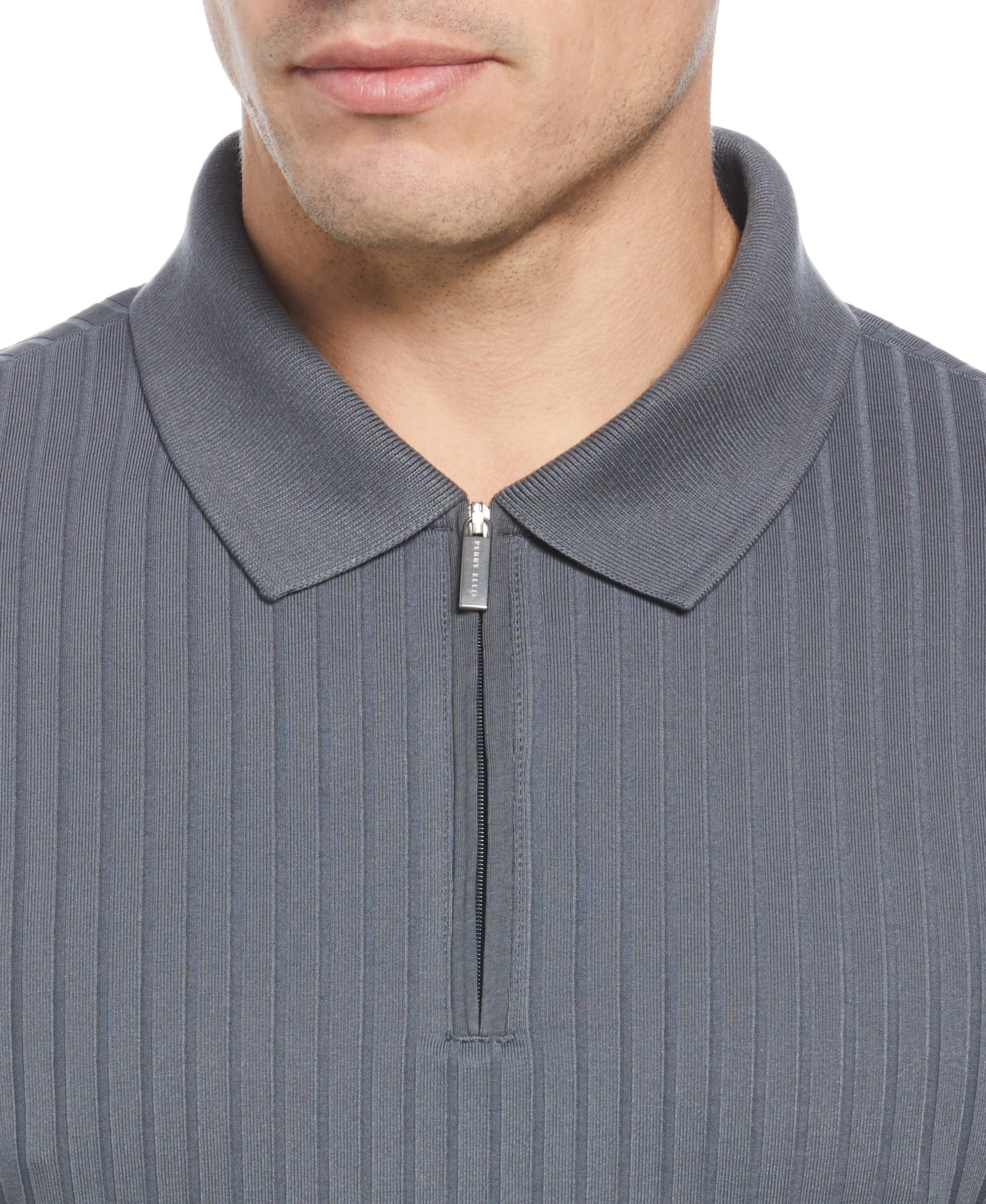 Quarter Zip Ribbed Polo