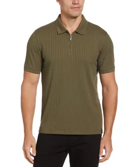 Quarter Zip Ribbed Polo