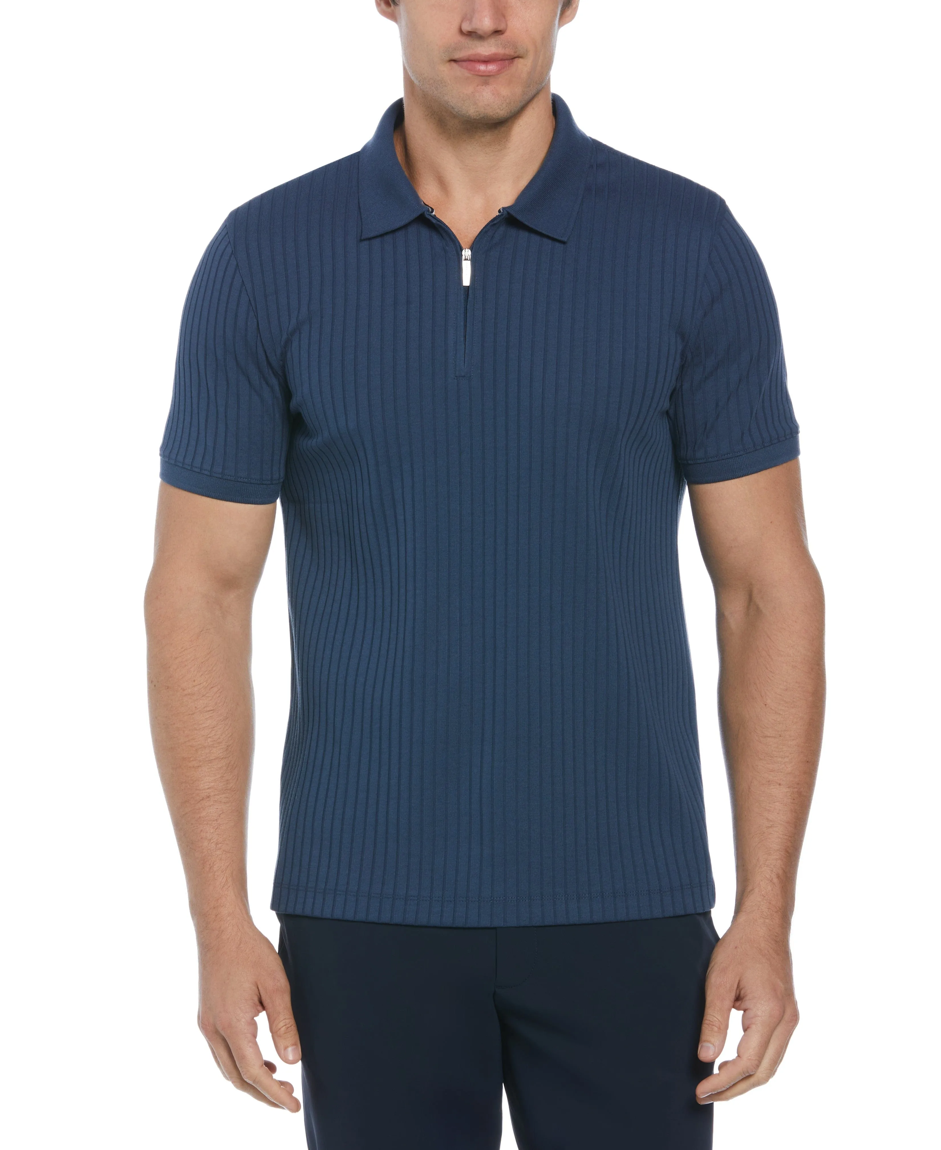 Quarter Zip Ribbed Polo