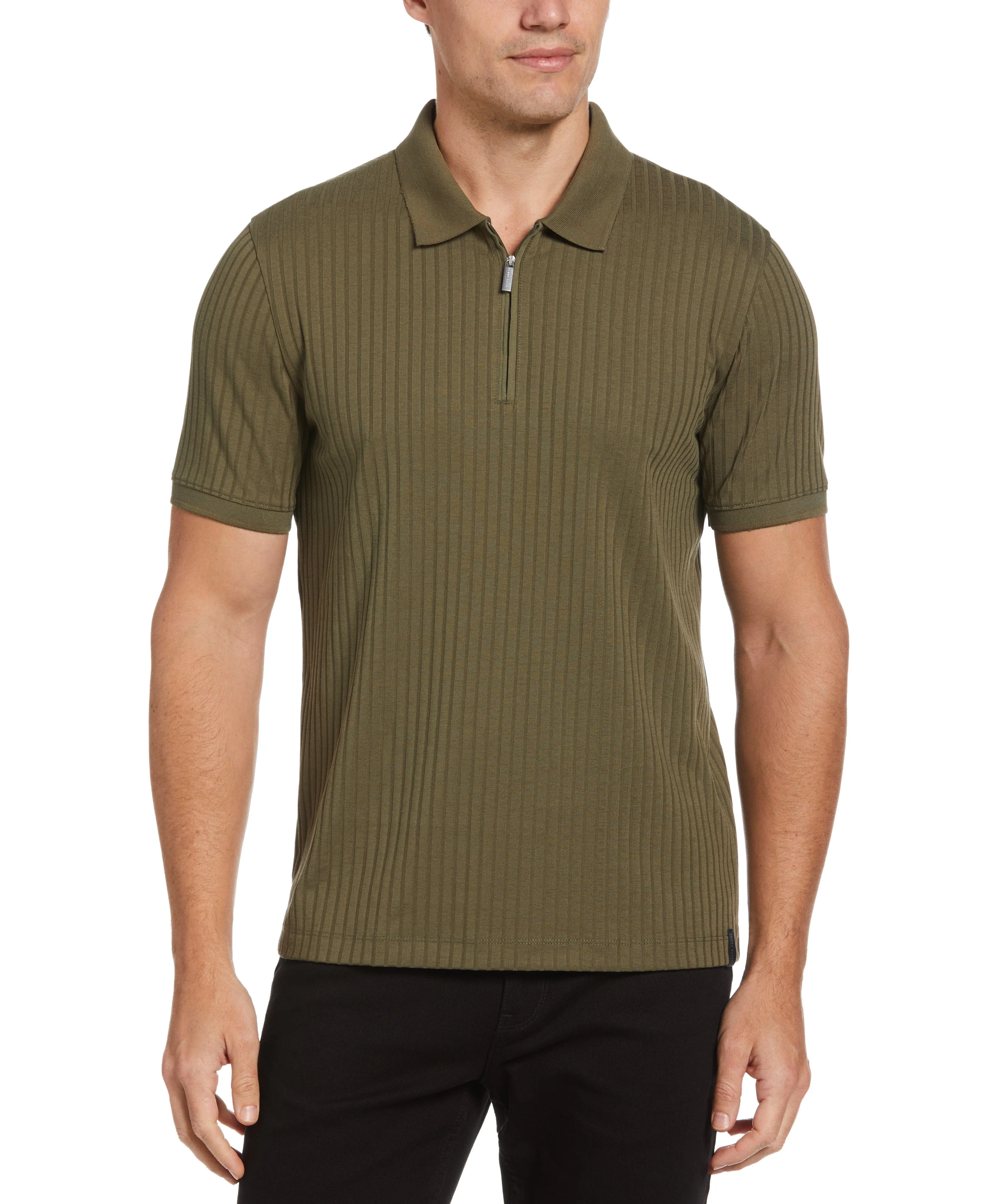 Quarter Zip Ribbed Polo