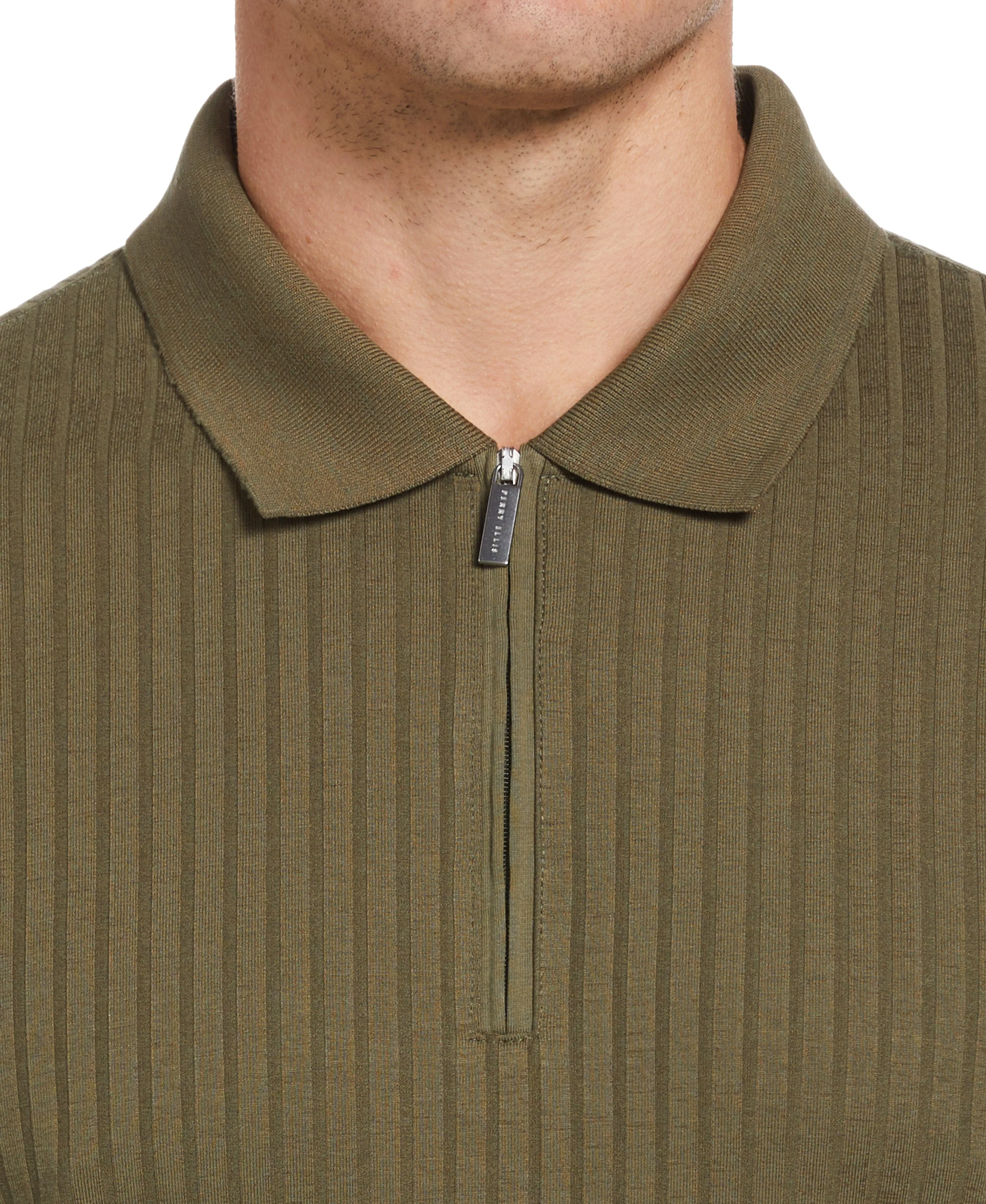 Quarter Zip Ribbed Polo