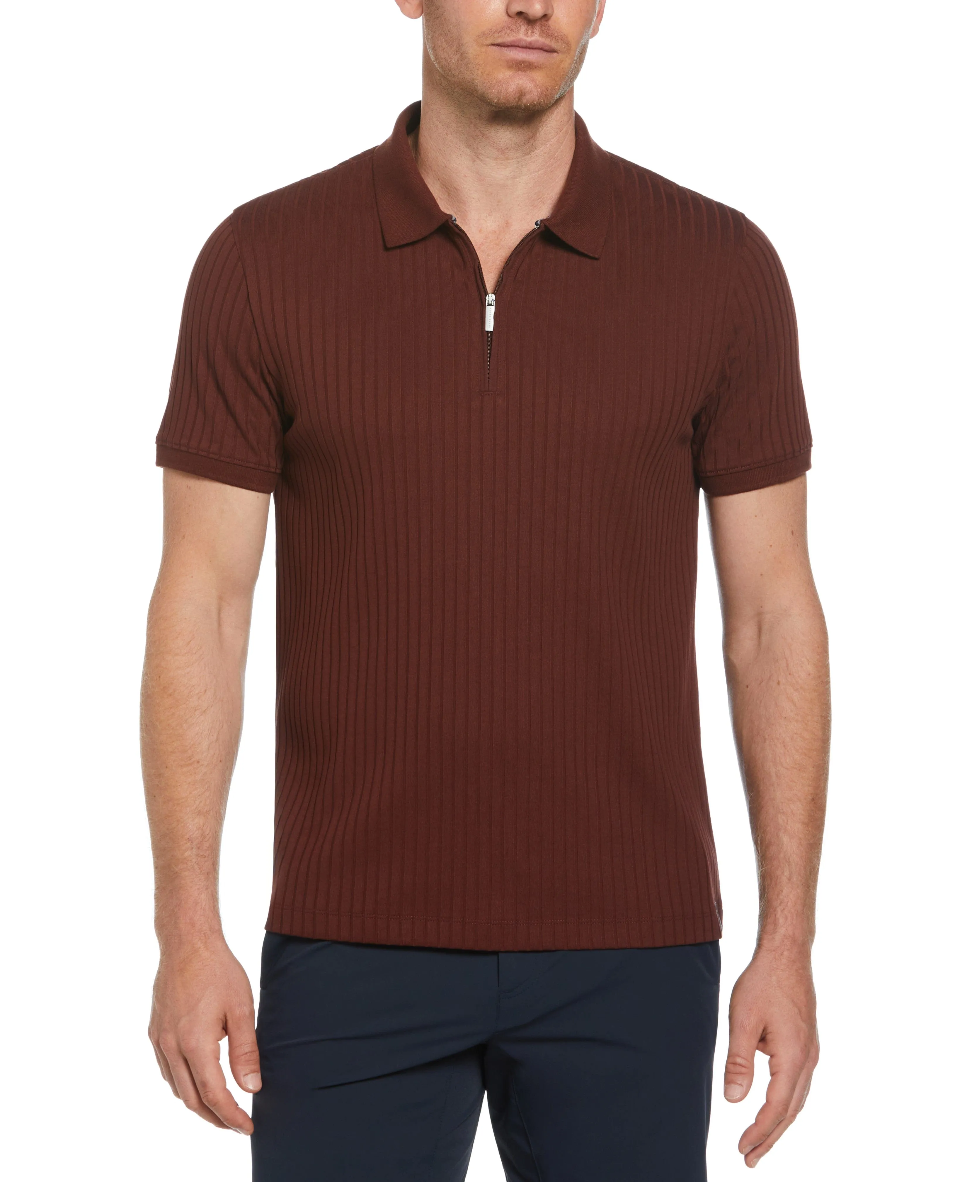 Quarter Zip Ribbed Polo